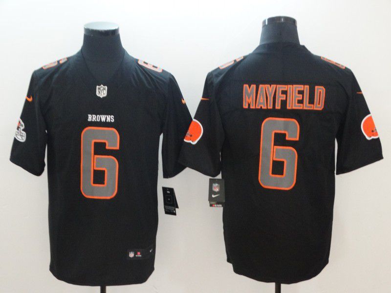Men Cleveland Browns 6 Mayfield Nike Fashion Impact Black Color Rush Limited NFL Jerseys